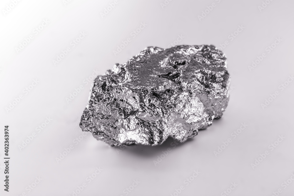 high purity polycrystalline silicon from Freiberg / Germany isolated on white background - obrazy, fototapety, plakaty 
