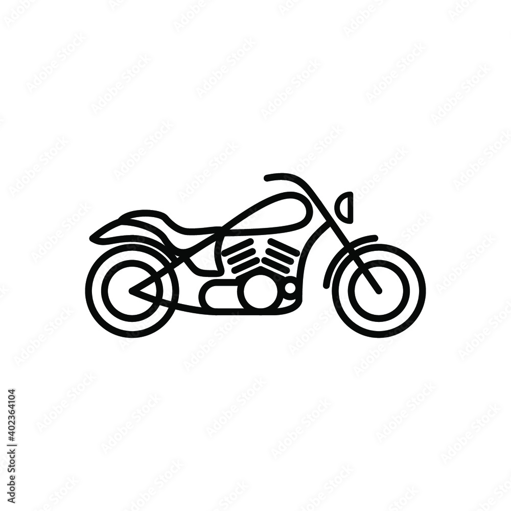 motorcycle bigbike cruiser icon on white background