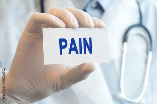 pain card in hands of Medical Doctor