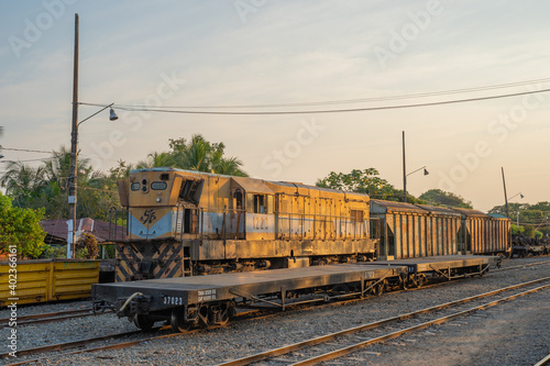 Antiguo tren en la Estación Grecia en Puerto Berrio, Antioquia, Colombia photo