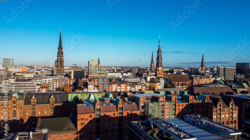 City of Hamburg Germany from above - travel photography © 4kclips