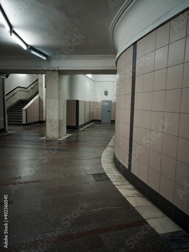 corridor in the building, Moscow underground