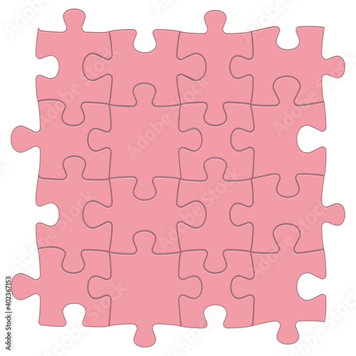 シームレスの無地ジグソーパズルのイラスト_グラフィック素材背景連続柄ピンクSeamless jigsaw puzzle