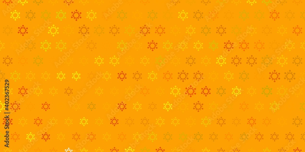 Dark green, yellow vector pattern with coronavirus elements. Dark green, yellow vector pattern with coronavirus elements.