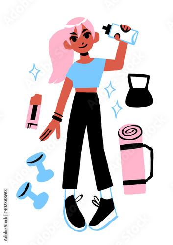 Sporty Girl Gym Equipment 