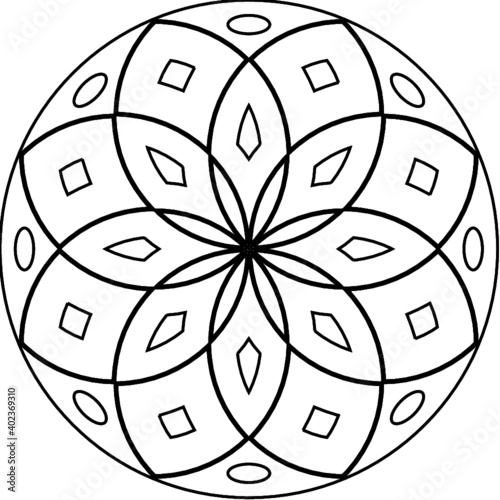 Chip carving rosette for cnc carving, pattern, laser cutting, vector template, wall decor, hanging, stencil, engraving