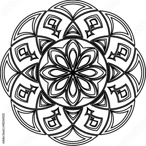 Chip carving rosette for cnc carving, pattern, laser cutting, vector template, wall decor, hanging, stencil, engraving