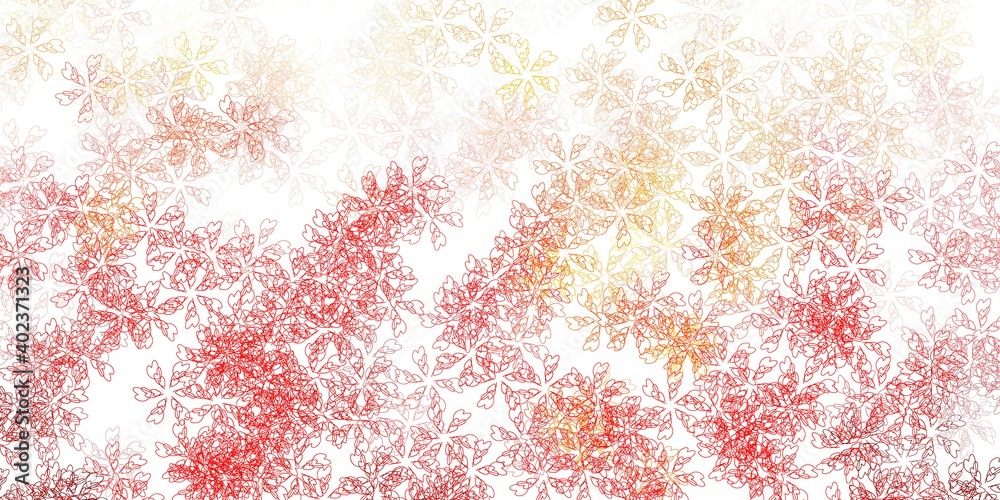 Light red, yellow vector abstract pattern with leaves. Light red, yellow vector abstract pattern with leaves.