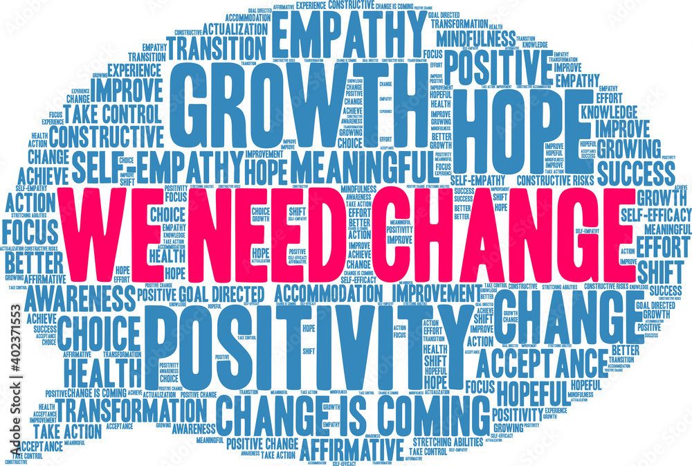 We Need Change Word Cloud on a white background. We Need Change Word Cloud on a white background.