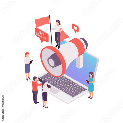 Blogging Isometric Concept