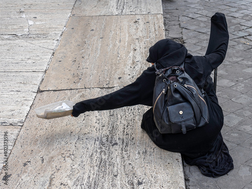Panhandler in Rome