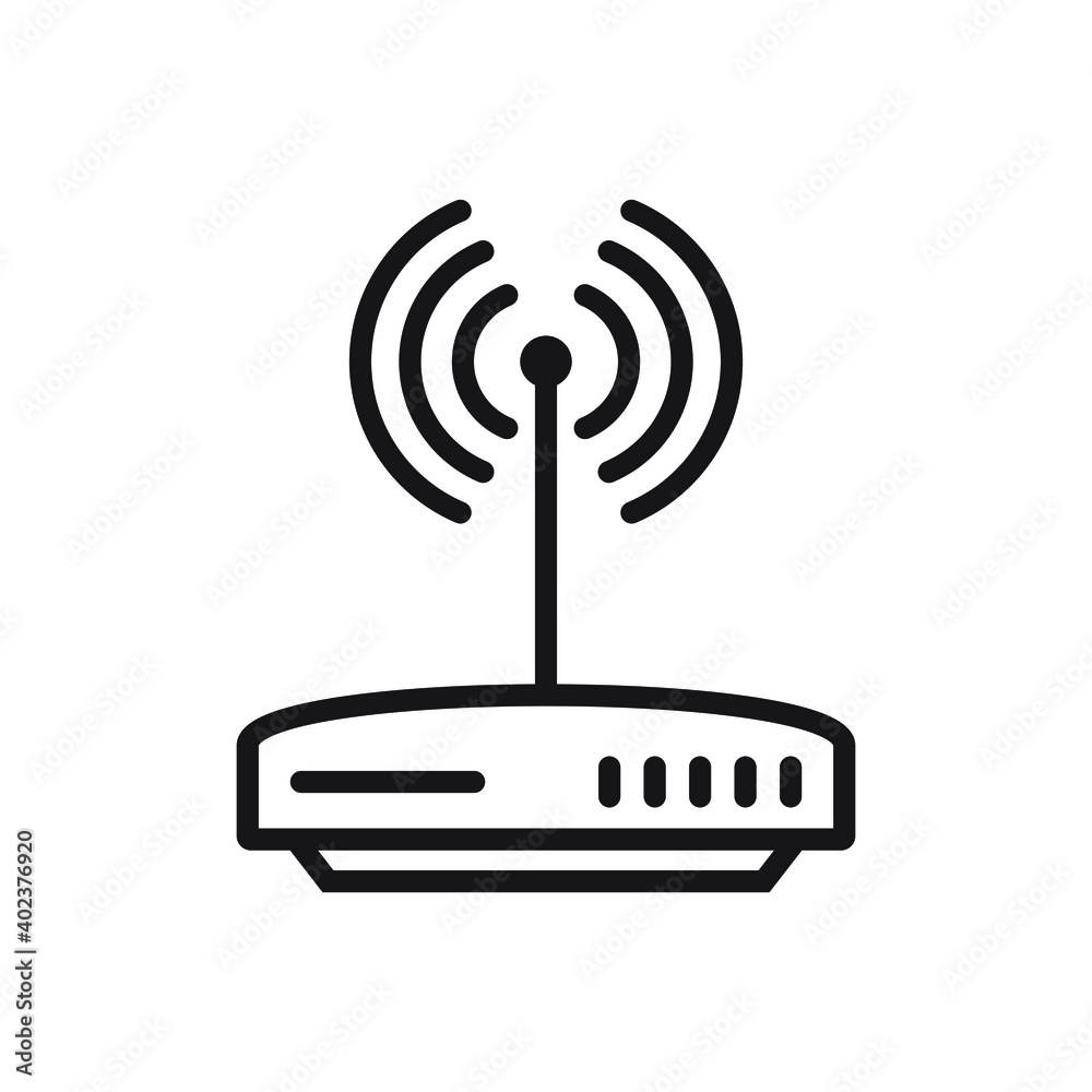 Router icon. Router related signal line icon isolated