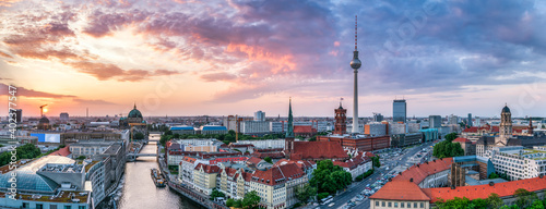 Panoramic view of Berlin at sunset