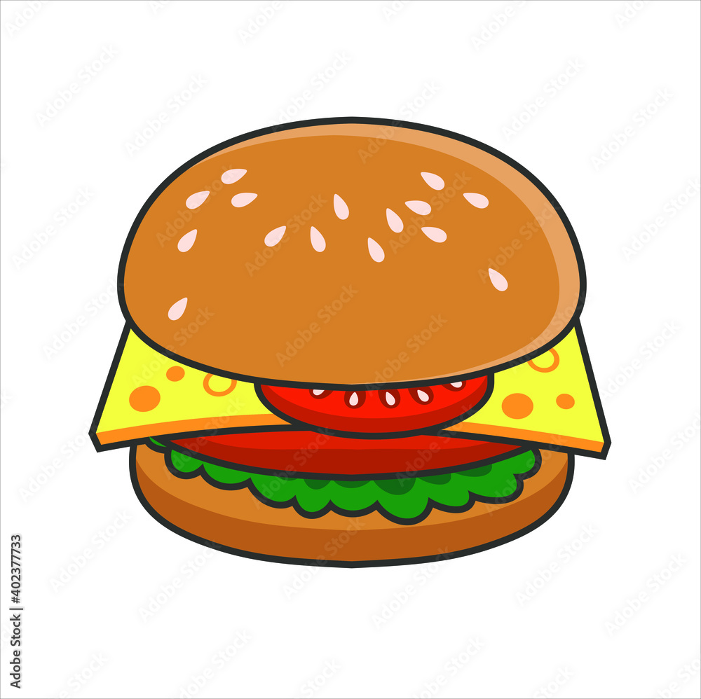 illustration of burger, for the burger business. vector art.