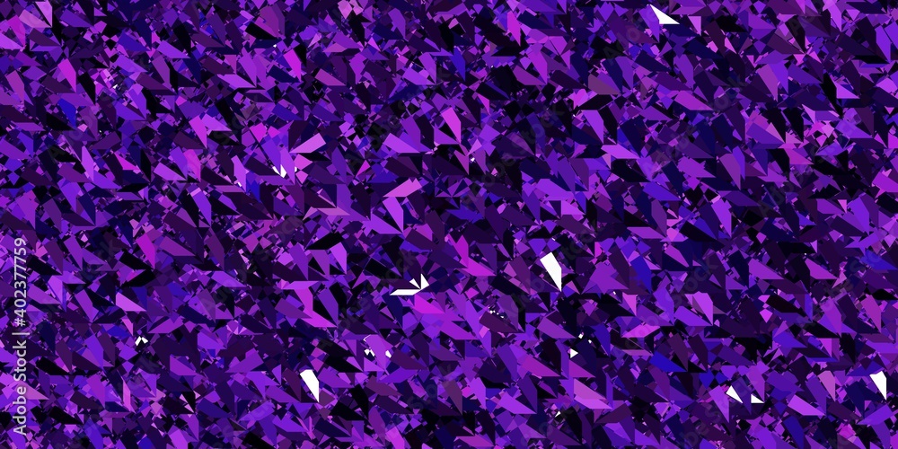 Dark Purple vector background with polygonal forms.