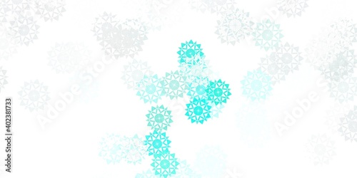 Light green vector texture with bright snowflakes.