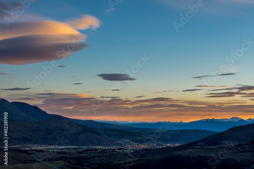 Colorful sunset sunset over the mountains in Esquel, Patagonia, Argentina © Pedro Suarez