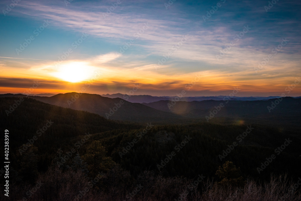 Fototapeta premium sunset over the mountains