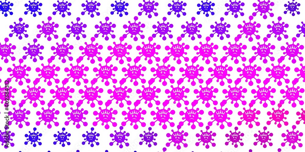 Light Purple, Pink vector pattern with coronavirus elements. Light Purple, Pink vector pattern with coronavirus elements.