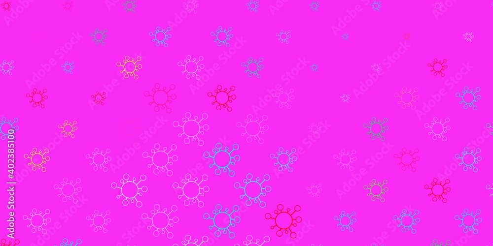 Light green, red vector pattern with coronavirus elements. Light green, red vector pattern with coronavirus elements.