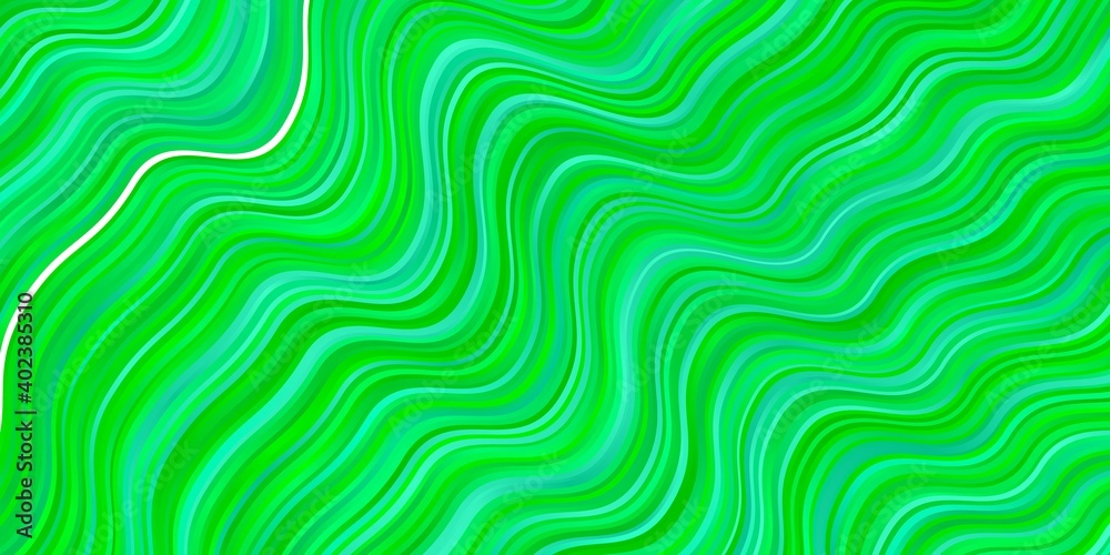 Light Green vector background with bent lines.