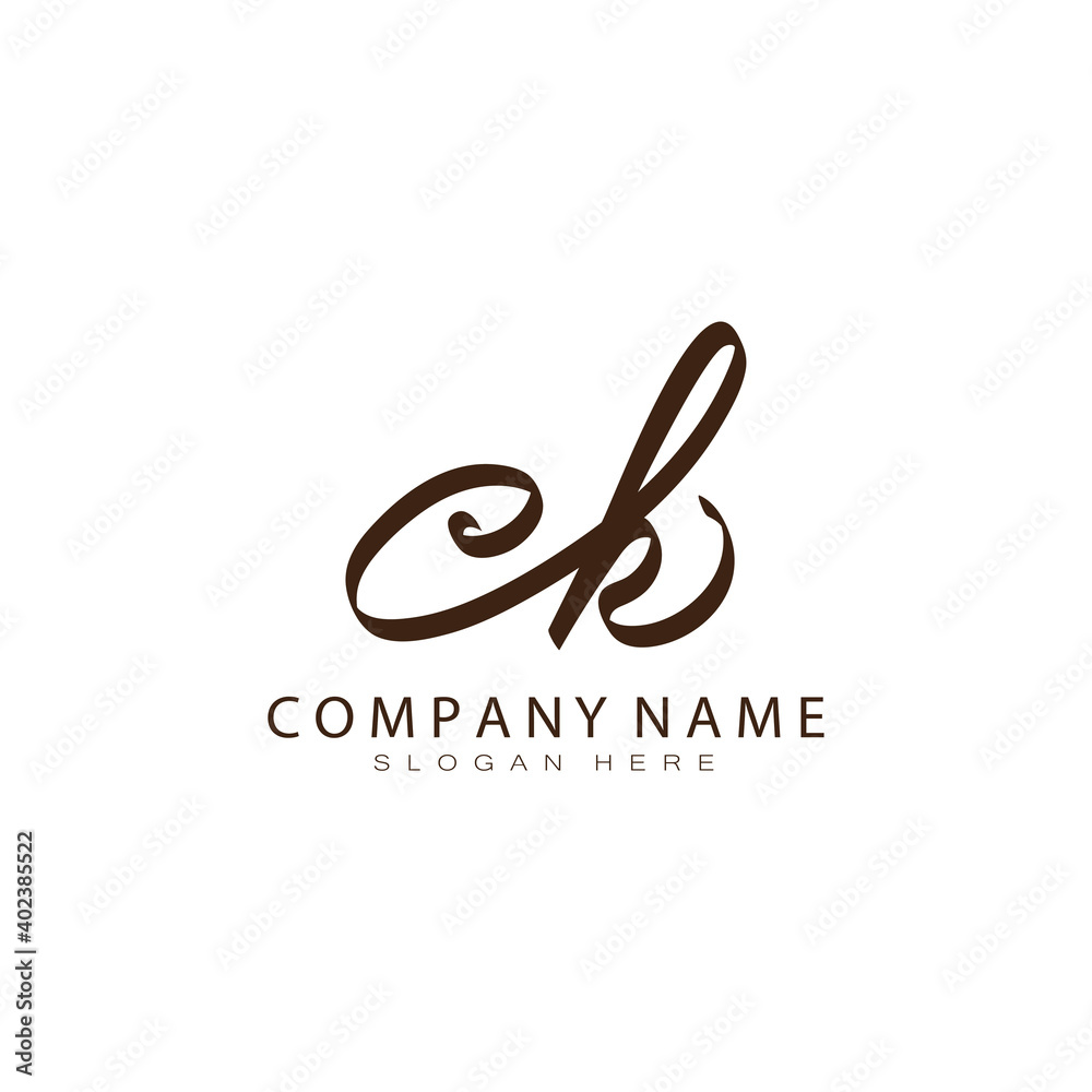 CK initials handwritten design template vector CK initials handwritten design template vector