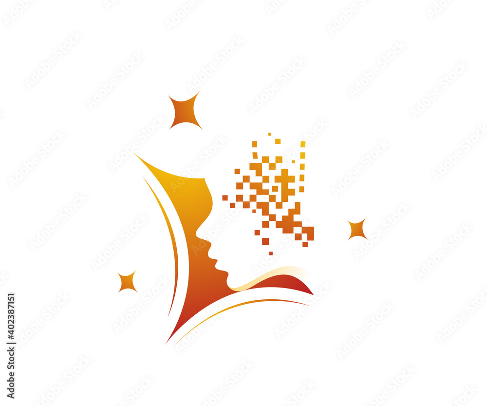 cleanliness woman face icon logo design template cleanliness woman face icon logo design template