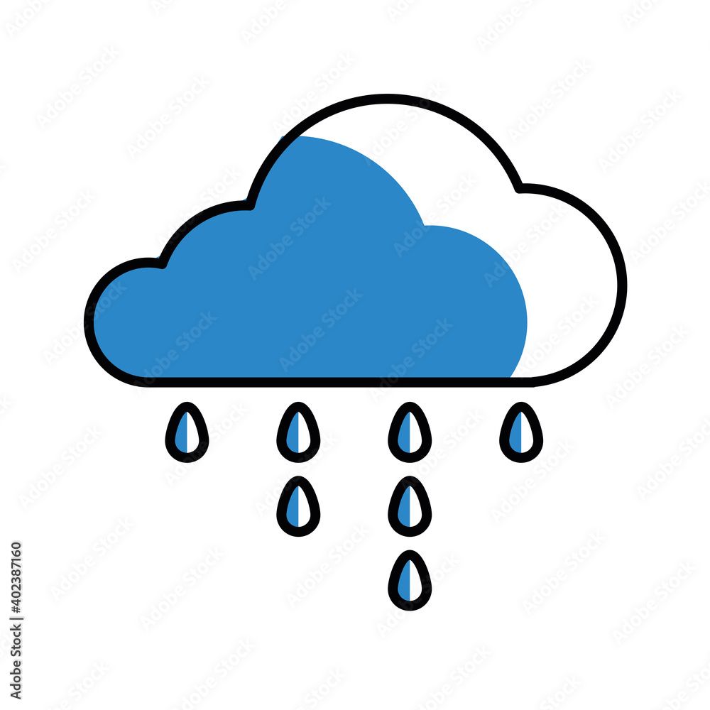 cloud with rain isolated vector design cloud with rain isolated vector design