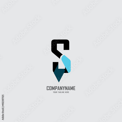 s, ss  logo in modern style