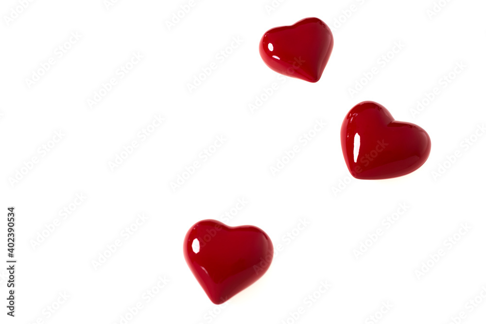 red hearts of love on white red hearts of love on white