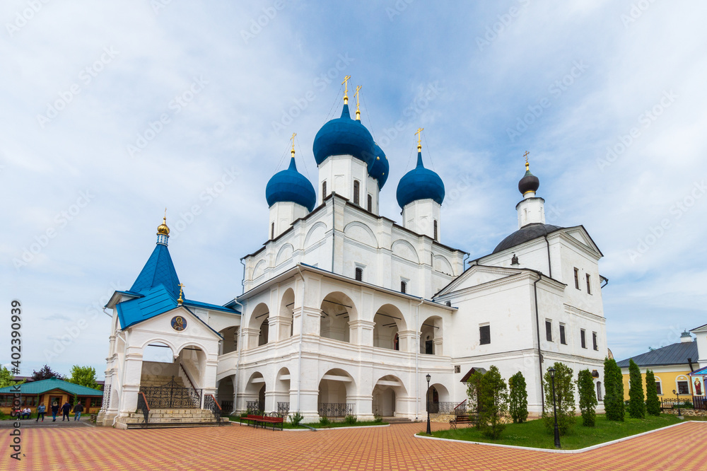 Vysotsky Male Monastery was founded 1374 situated on a high bank of Nara river in Serpukhov, Russia.  Travel and culture.