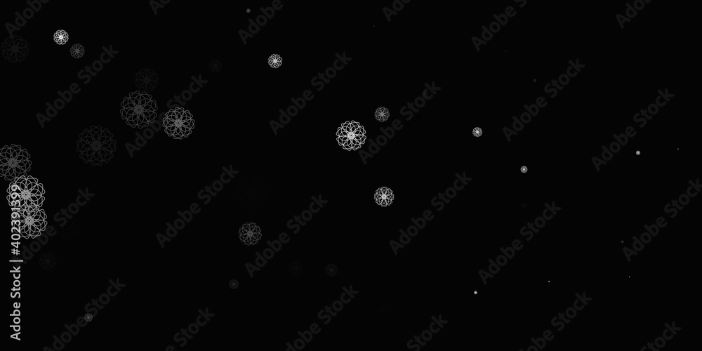 Light Gray vector doodle pattern with flowers. Light Gray vector doodle pattern with flowers.