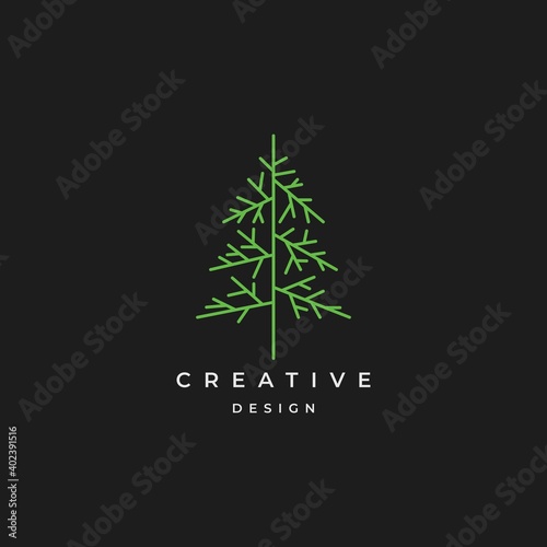 Fototapet Tree logo design symbol inspiration vector template