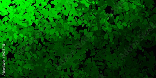 Dark green vector pattern with abstract shapes.
