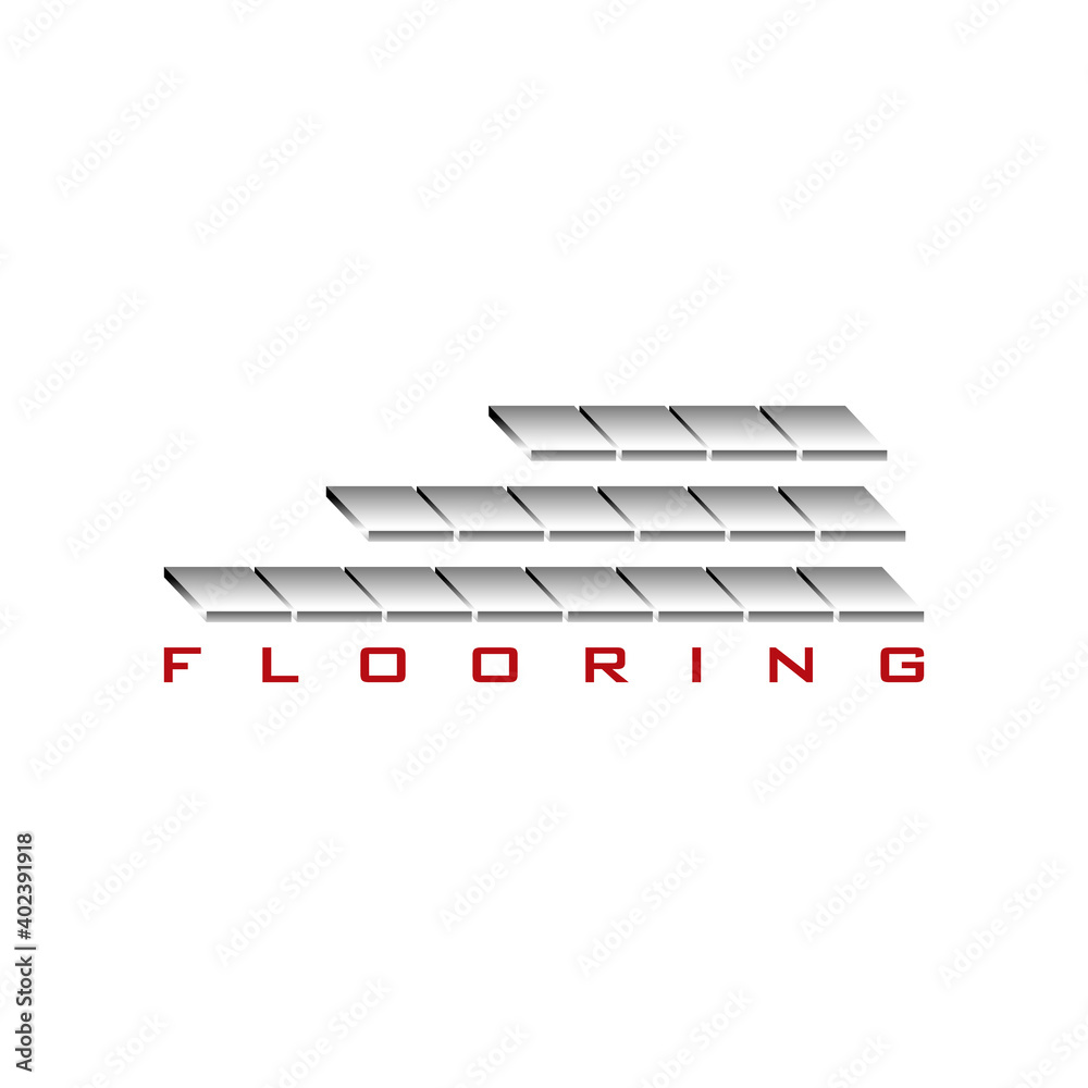 tile carpet parquet flooring logo design in 3D style vector illustrations