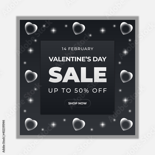 Valentine's day banner or social media post template