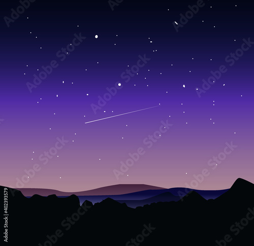 purple sky in a mountain
