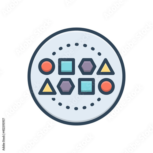 Color illustration icon for set