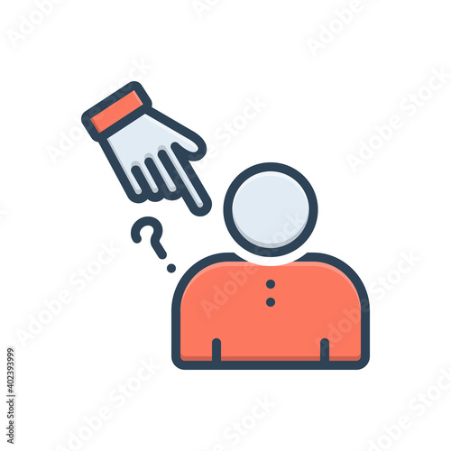 Color illustration icon for blame