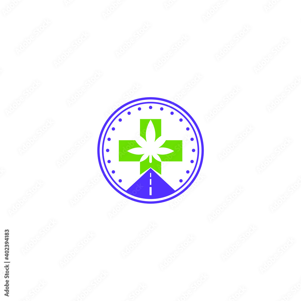 simple road health cross hemp logo design simple road health cross hemp logo design