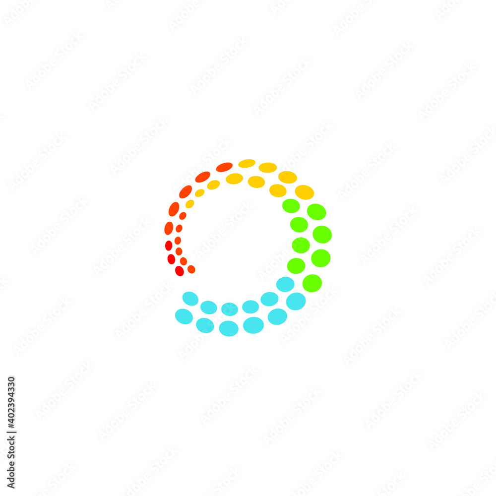 colorful o letter logo design using dots colorful o letter logo design using dots