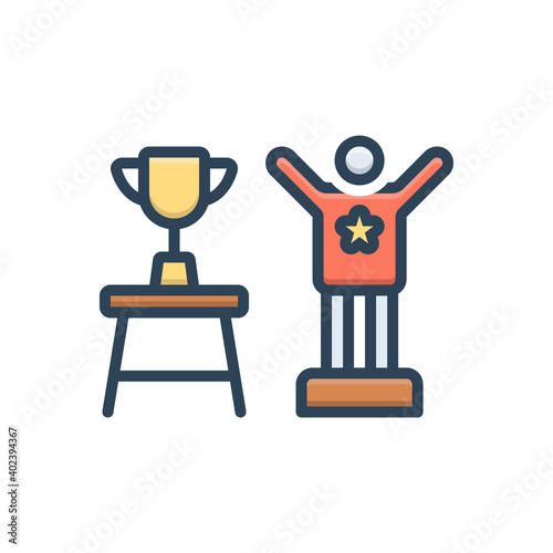 Color illustration icon for overcome