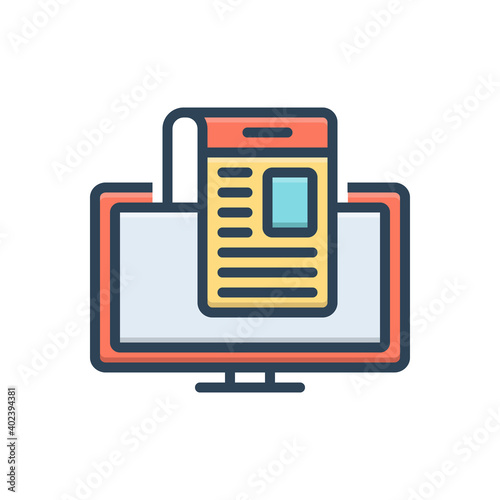 Color illustration icon for publisher