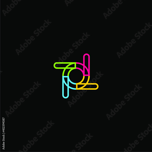colorful o and p propeller logo design