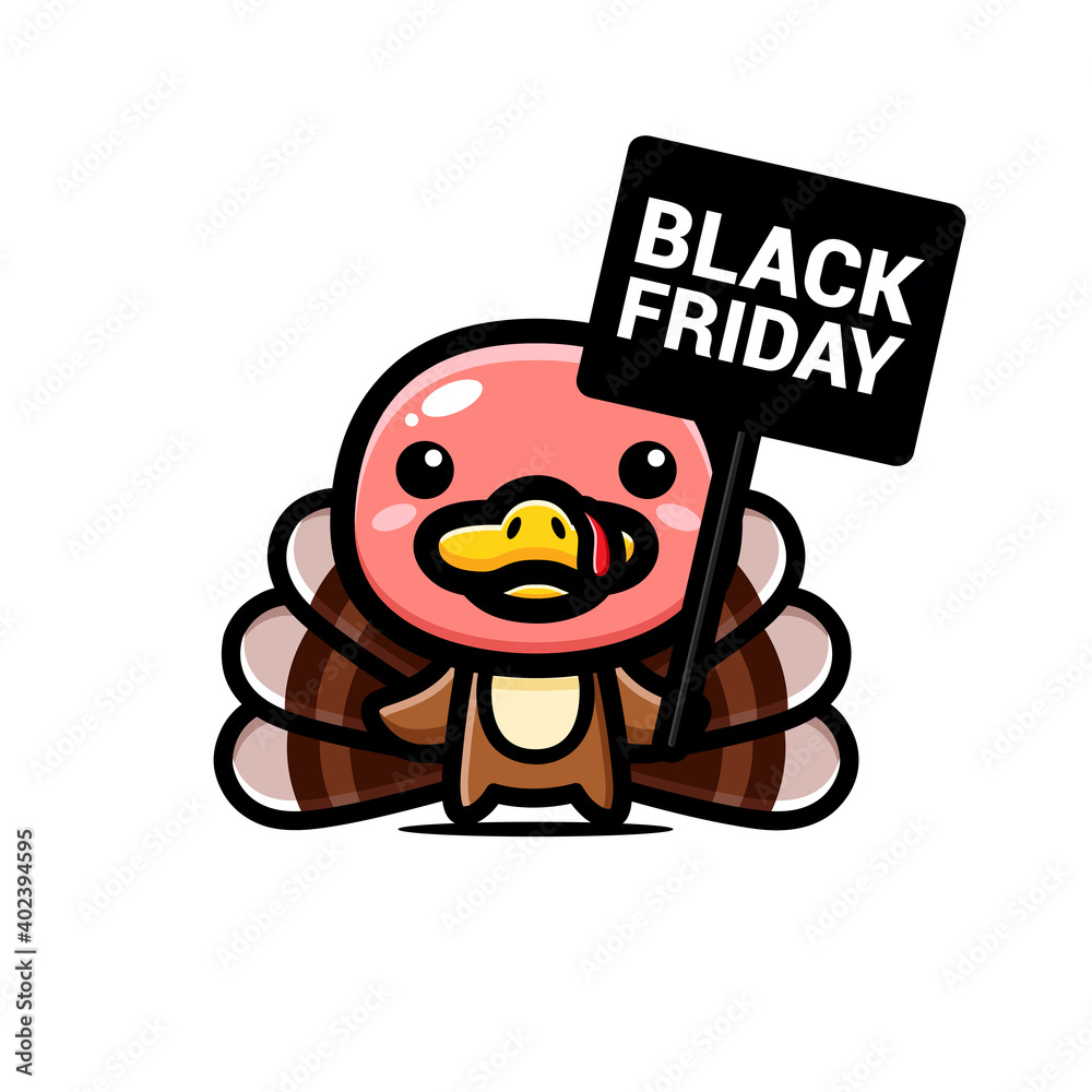 Obraz premium black friday celebration cute character vector design