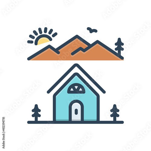 Color illustration icon for wonderful