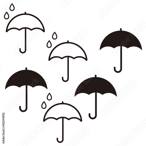 umbrella set  icon vector design template