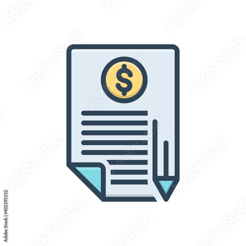 Color illustration icon for owe