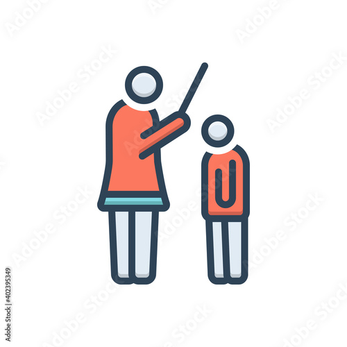Color illustration icon for punishment