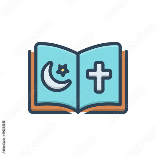 Color illustration icon for religious